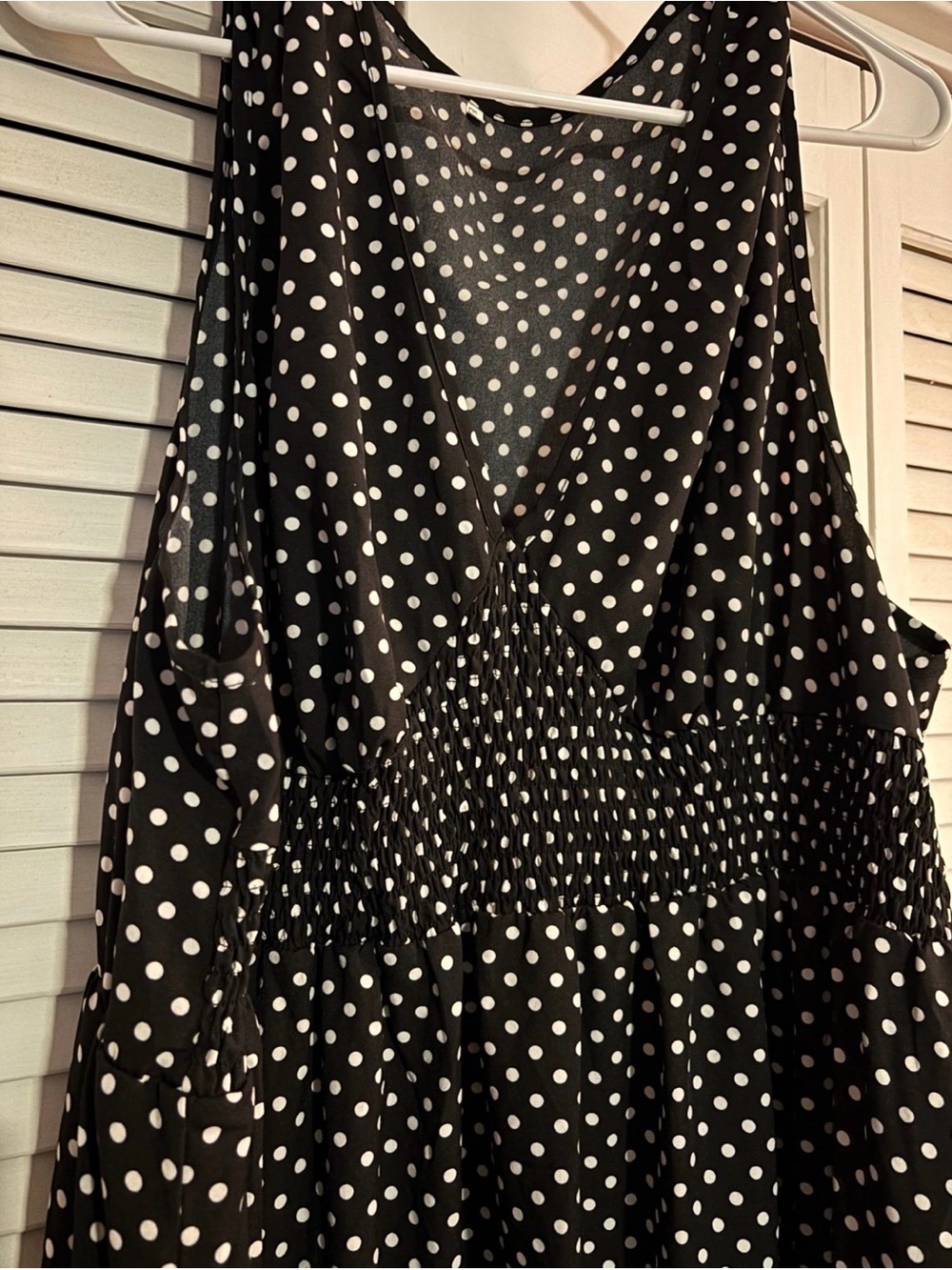 Black Polka Dot V-Neck Dress